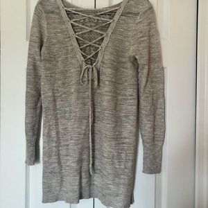 Knox Rose Loose Knit Corset Tie Sweater